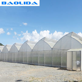 Saw Tooth Roof Vents Plastic Film Greenhouse For Tropical Climate Special Design