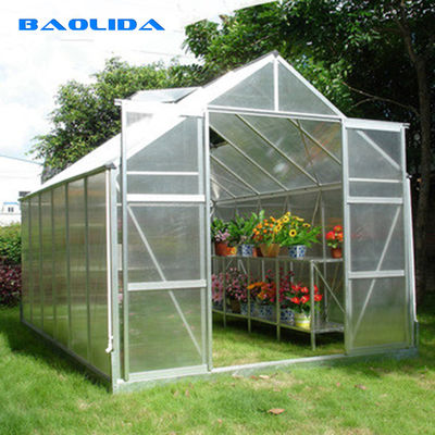 Commercial Backyard Garden Polycarbonate Sheeting Greenhouse Auto Controlled