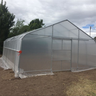 Plastic Film High Tunnel Single Span Greenhouse Steel Frame 9x30m