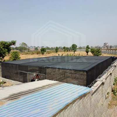 Low Price Steel Rectangle Greenhouse Frame with Shade Net for Tropical Area