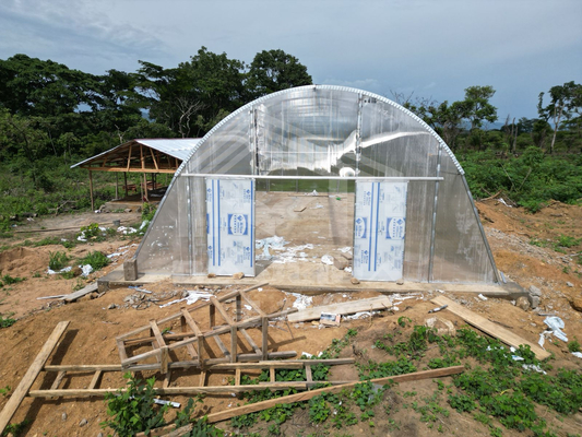 Hot Galvanized Steel Frame Polycarbonate Solar Dryer Greenhouse with Stable Structure Inside Outside Shading System