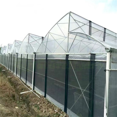 Hot Dip Galvanized Steel Pipe Green House Hothouse Ventilated Plastic Sawtooth Multi-span Film Tropical Greenhouse