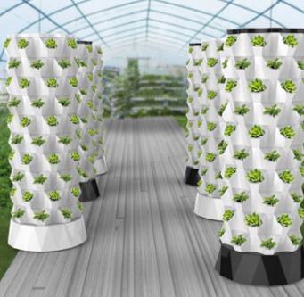 10 Layers 80 Holes 30L Vertical Hydroponic System Aeroponic Growing Tower with Lights