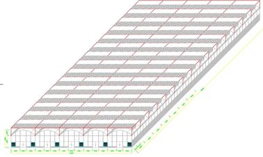 Plastic Dome Multi Span Greenhouse Stable Performance Commercial Long Lifespan