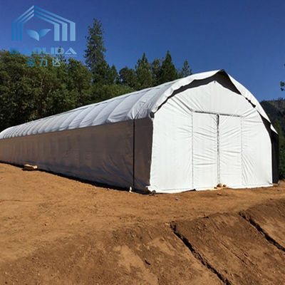 Black White Tunnel Single Span Greenhouse 150 Micron Film Covered No Welding