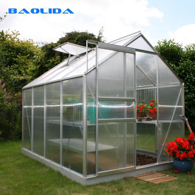 Commercial Backyard Garden Polycarbonate Sheeting Greenhouse Auto Controlled