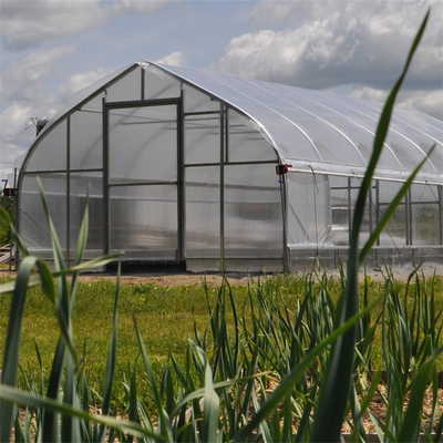 Gothic Arch Side Ventilation Plastic Film Greenhouse Single Span For Agriculture