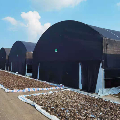 Tunnel Polyethylene Foil Greenhouse For Mushroom Low Transmission Black And White